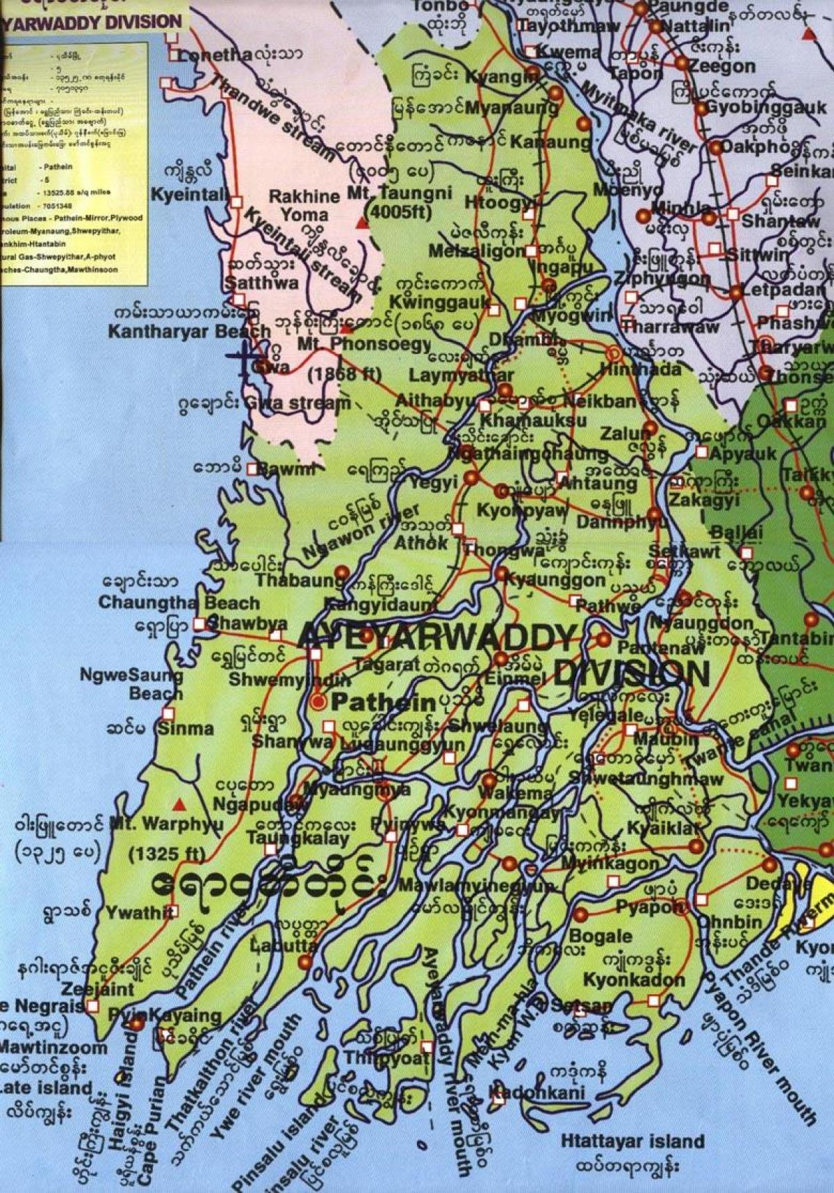 kartta ayeyarwady jako Myanmar