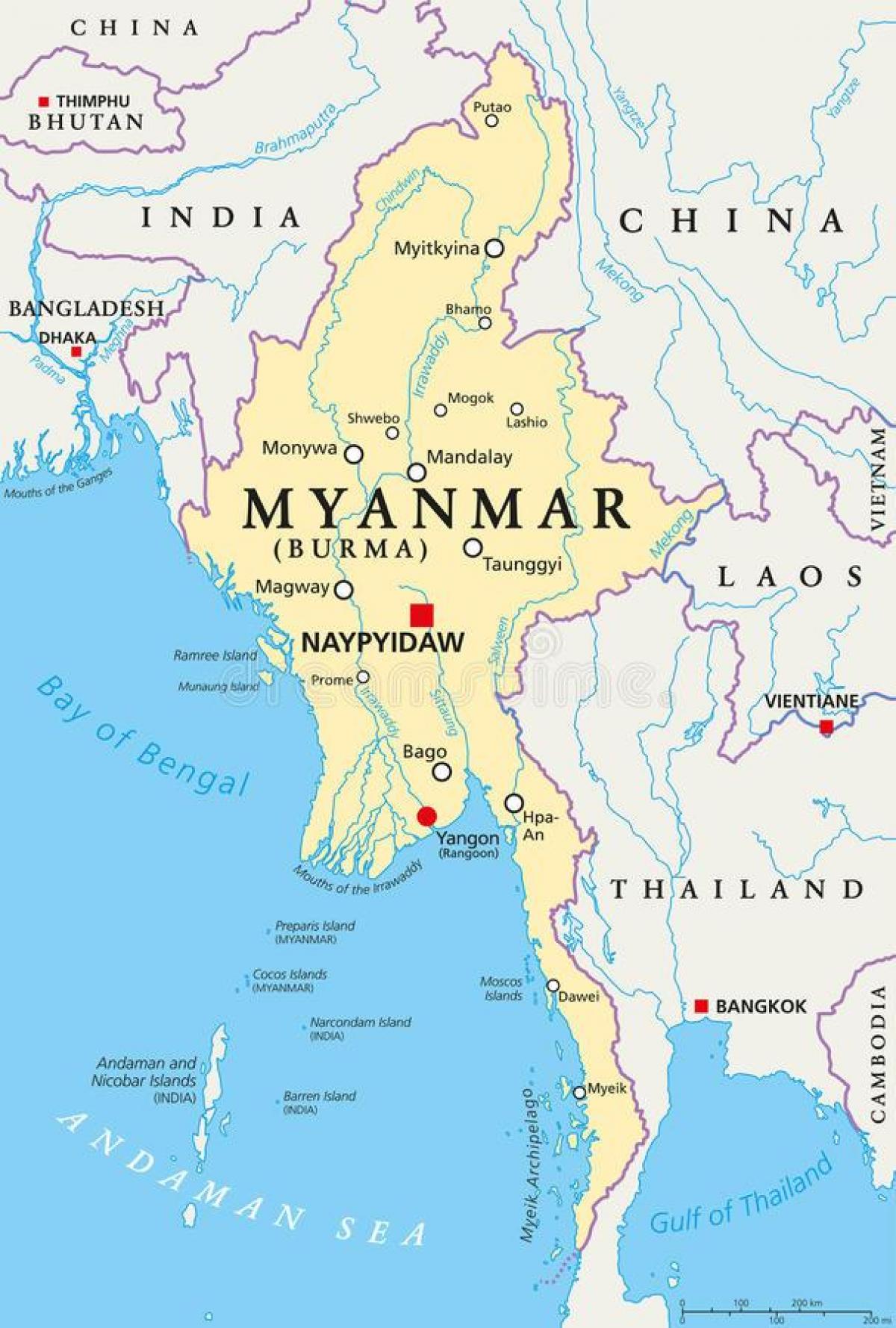 naypyidaw Myanmarin kartta