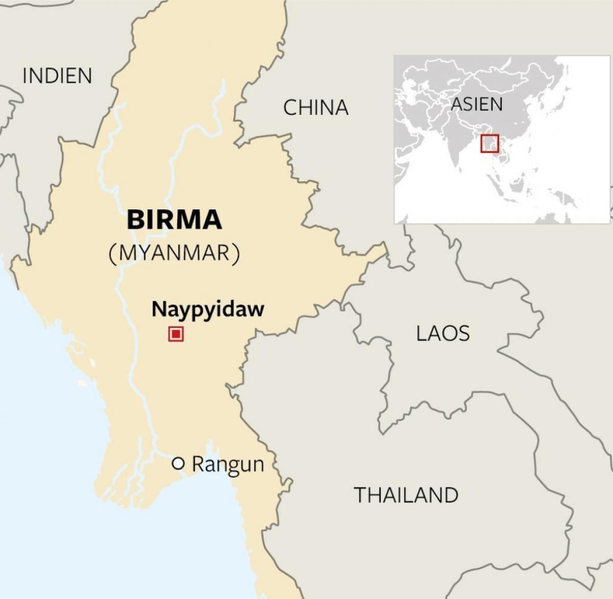 Burman sijainti maailman kartalla - Etsi Myanmar maailman kartta  (Etelä-Itä-Aasia - Aasia)