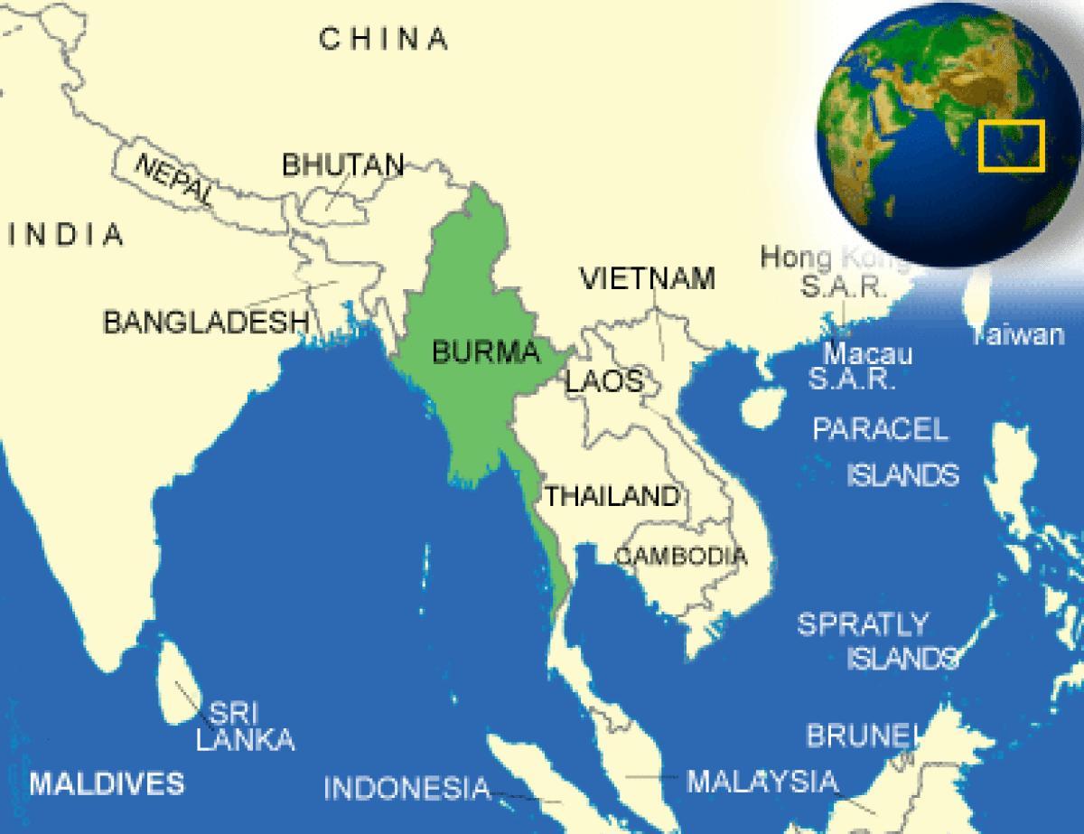 Burman tai Myanmarin kartta