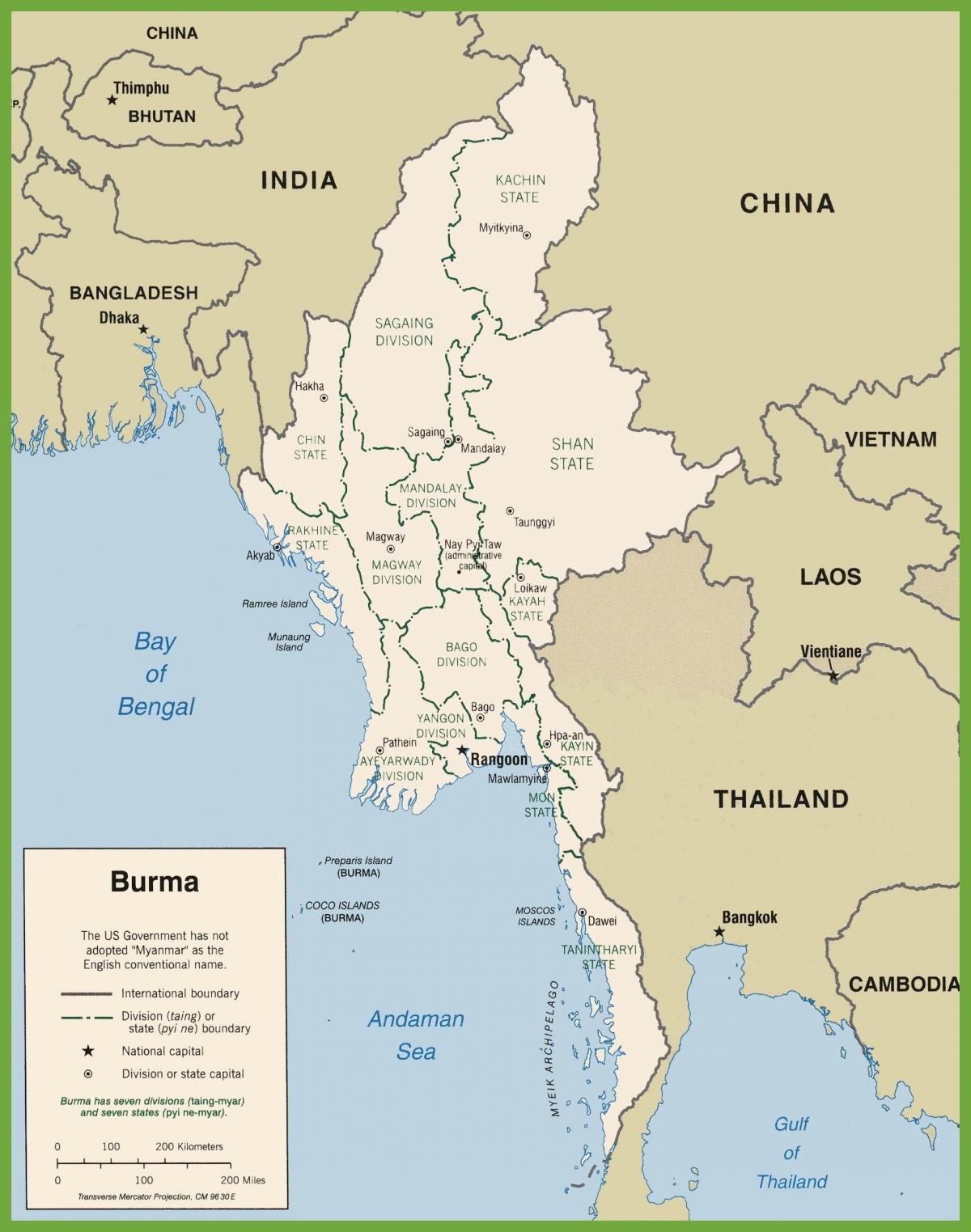 Burman poliittinen kartta