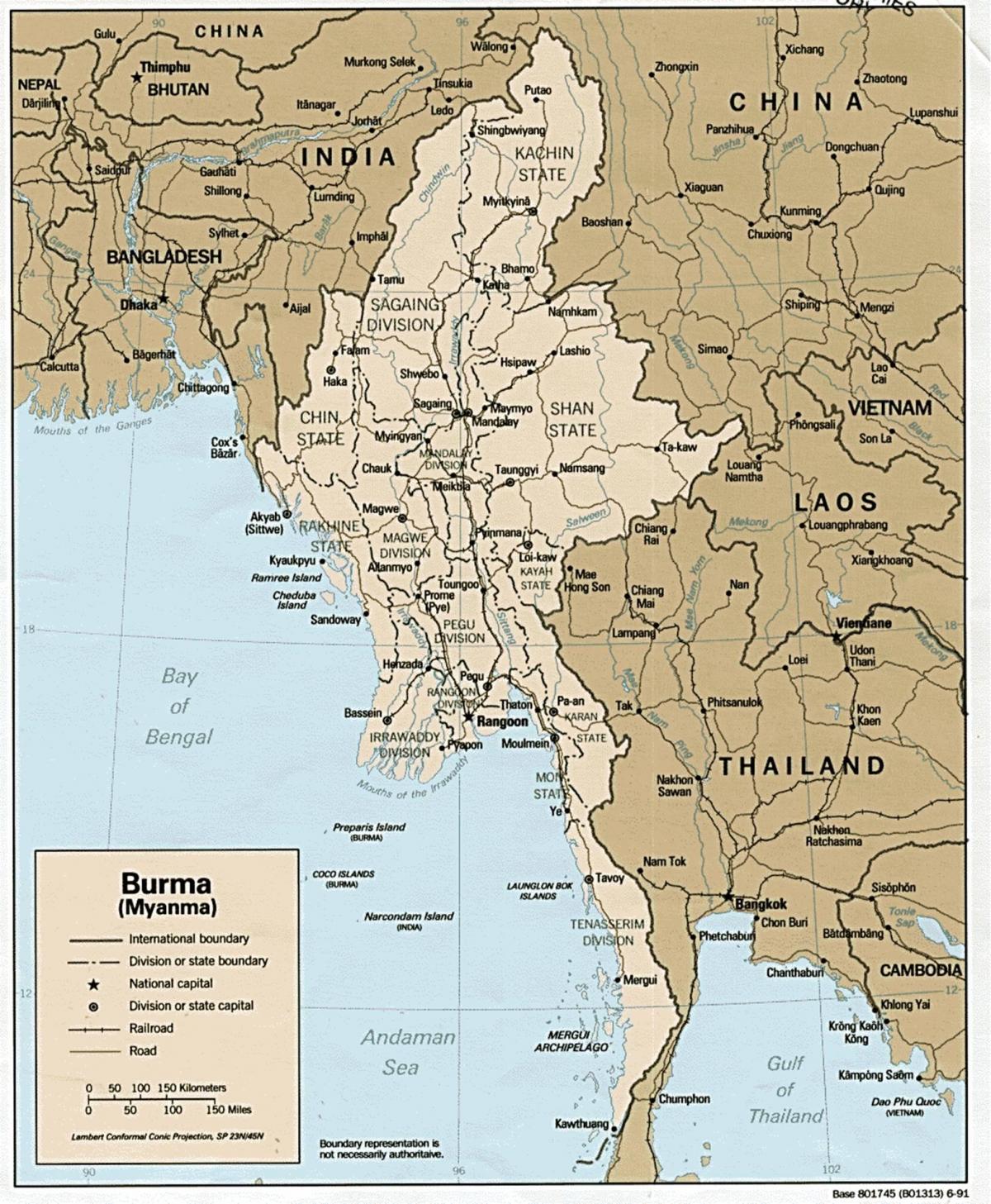 yangon on Myanmarin kartta