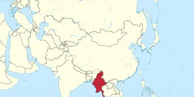 Maailman kartta Myanmar Burma