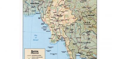 Kartta Myanmarin kanssa kaupungeissa