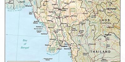 Myanmar - Burman kartta - Kartat Myanmar - Burman (Kaakkois-Aasia - Aasia)